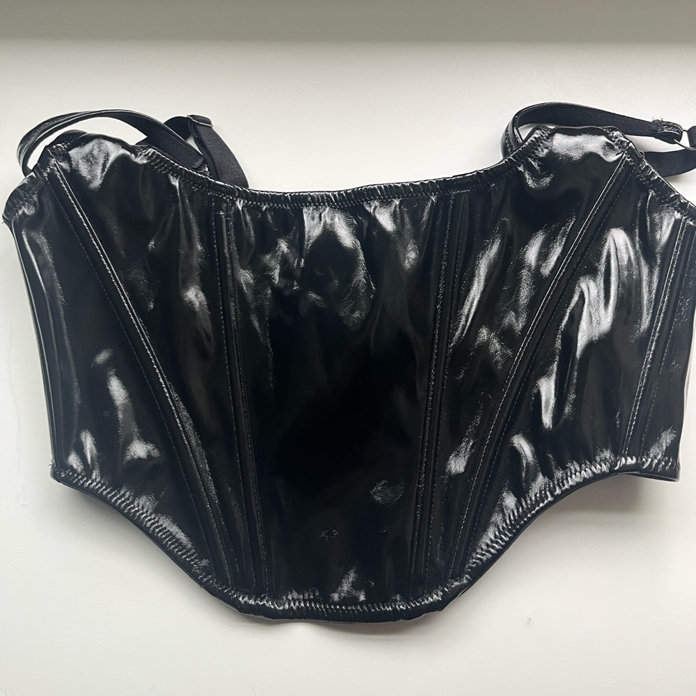 Black Leather Urban Outfitters Corset
